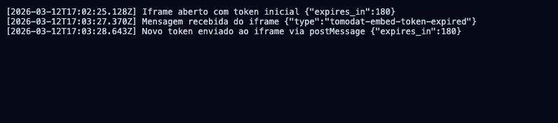 Log de renovação de token